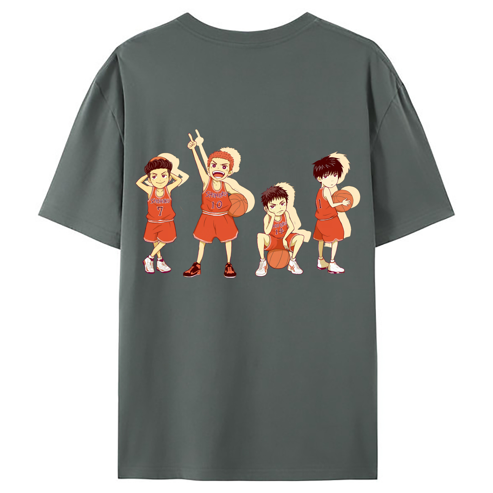（画像用） SLAM DUNK／スラムダンク 綿100％ メンズ半袖Tシャツ（バックプリント） 通気性